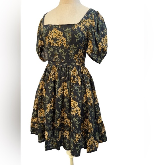 Agua Bendita Linen Pomelo Mini Dress Size Small - Picture 2 of 8